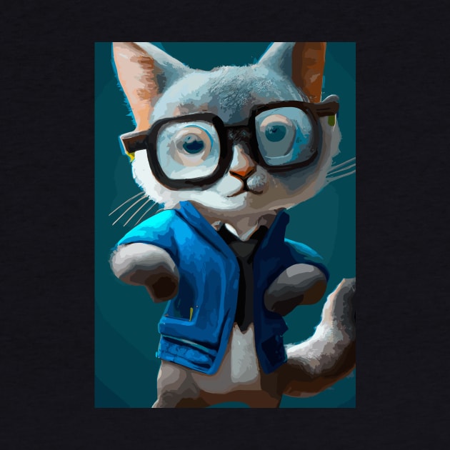 Nerd Cat by maxcode